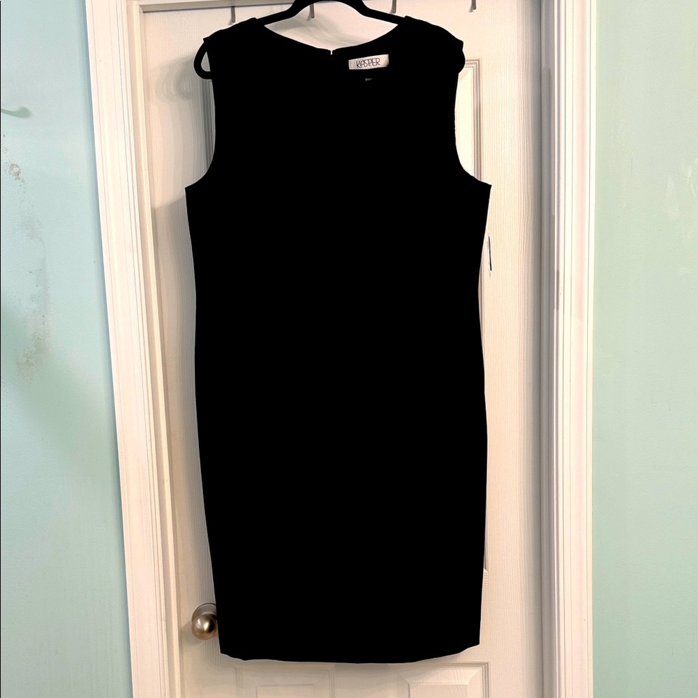 NWT Kasper Black Sleeveless Sheath Dress